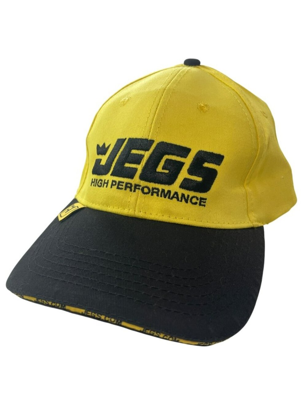 Jegs High Performance Yellow & Black Embroidered Adjustable Snapback Hat O/S NWT